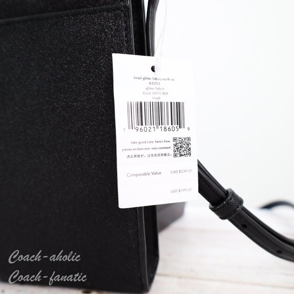 kate spade Bags Nwt Kate Spade Tinsel North South Glitter Phone Flap Crossbody In Black